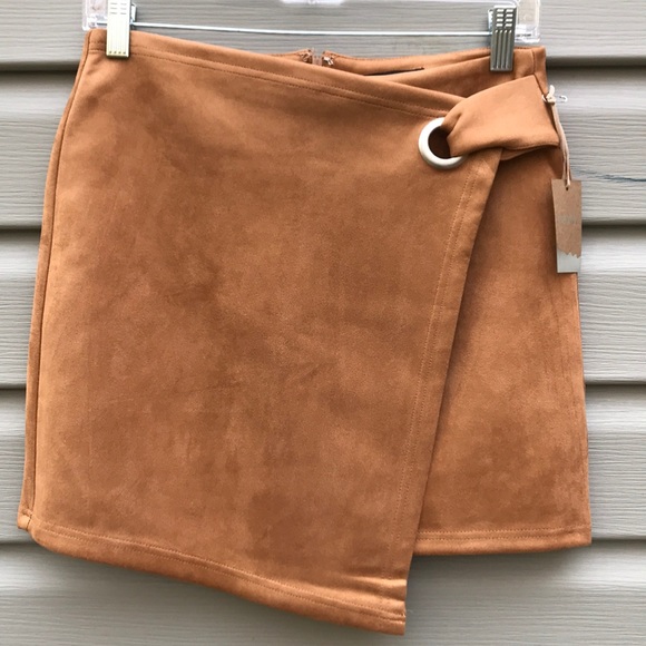 Forever 21 Dresses & Skirts - Camel Faux Suede Mini Skirt